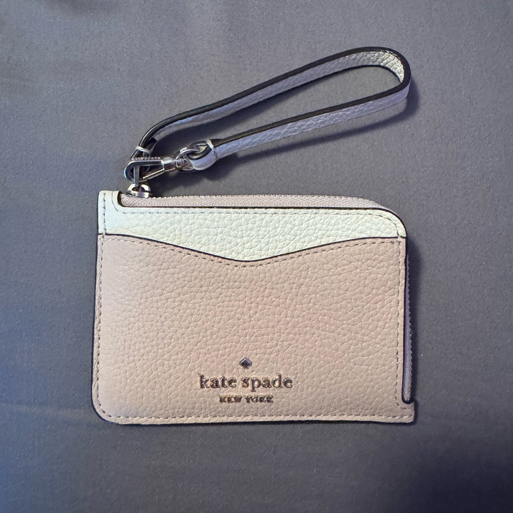 Kate Spade Beige and White Wristlet